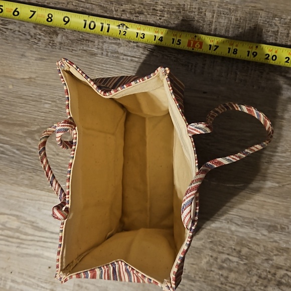 Longaberger Small bag purse pink pin srtipe - Picture 4 of 9